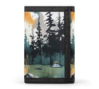 Rkklvbns Wilderness Nature Camping Trifold Wallet for Men Minimalist Design Slim Wallet with Money Pocket & Multiple Card Slots Stylish Durable Wallets