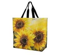 Rkklvbns Yellow Sunflowers Women Tote Bag Shoulder Grocerie Bags Portable Storage Handbag Lightweight Durable for Work Travel Casual Bag