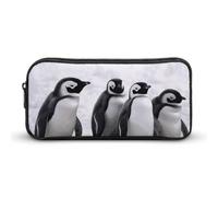 Rkklvbns Young Penguins With Snow Large Pencil Case Portable Pencil Bag with Zipper Stationery Organizer Simple Storage Aesthetic Stationery for Office College Adult Use