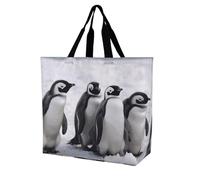 Rkklvbns Young Penguins With Snow Women Tote Bag Shoulder Grocerie Bags Portable Storage Handbag Lightweight Durable for Work Travel Casual Bag