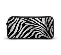 Rkklvbns Zebra Print Large Pencil Case Portable Pencil Bag with Zipper Stationery Organizer Simple Storage Aesthetic Stationery for Office College Adult Use