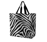 Rkklvbns Zebra Print Women Tote Bag Shoulder Grocerie Bags Portable Storage Handbag Lightweight Durable for Work Travel Casual Bag