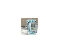 RKKOJJO 925 Sterling Silver Cubic Zirconia Radiant Blue Diamond Ring Engagement Wedding Ring for Women, US Code 10, Metal, Diamond