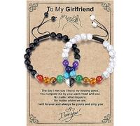 RKKOJJO Heart Shaped Bracelet for Couples Gifts for Boyfriend Husband Fiance Soulmate Girlfriend Wife Valentine's Day Anniversary Birthday Engagement Gift, L, Stone, sandstone