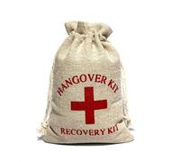 RKMYTR 10 Pcs Hangover Kit, 10x15cm Portable Drawstring Kit Bag for Hen Parties, Music Festivals, Weddings, Bridal Showers & Travel Gatherings - Off-White Hangover Kit Bags