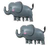 RKMYTR 2Pcs Safari Balloons Lifelike Elephant Foil Animal Jungle Theme Helium Balloons Elephant Cake Topper Kids Birthday Party Decorations