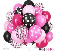 RKMYTR 35pcs Red and Pink Balloons Strawberry Hot PastelLight Pink Rose Red Latex Balloons Polka DotParty Helium Balloon for Sweet Girl Berry BabyShower Birthday Valentines Day Summer PartyDecorations
