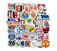RKMYTR 50Pcs Football Club Vinyl Stickers - Waterproof Graffiti Decals for Laptop, Skateboard & Water Bottle | Durable Cool Stickers for Men and Boys