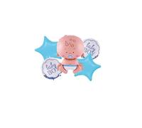 RKMYTR Baby Boy Blue Foil Balloons for Gender Reveal Baby Shower,27x1+18x4Inches Aluminum Foil Helium Supported Letter Balloons, 5-Piece Set for It's a Boy Baby Party Birthday Decoration |Blue 5pc Set