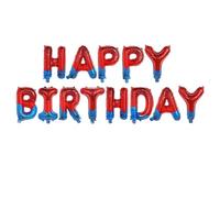 RKMYTR Cartoon Style Birthday Decorations for Boys and girl, Red&Bule combination Balloons & Banner Party Supplies, 13-Piece Theme Decor Set with 21.9x16.5x1.4 cm Backdrop, 70g Lightweight Party