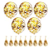 RKMYTR Gold Confetti Balloons Pack 50 Pcs 12 Inch Glitter Helium Latex Balloons for Birthday Wedding Graduation Anniversary Party Decorations Adult Kids Celebration Gold Bride Golden Confetti