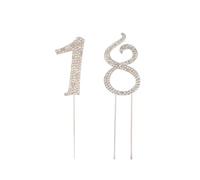 RKMYTR happy 18th birthday cake topper Centimetres Gold Cake Toppers for Birthdays, Weddings, Anniversaries, Kids' Milestones (1st, 8th, 18th, 81st Celebration) with 1 & 8 Number Set Random matching