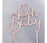 RKMYTR Oh Baby Cake Topper Anniversary baby shower cake topper,baby boy girl cake topper Baby Pink, oh baby sign for countless celebrations like baby showers and weddings.Durable & Reusable