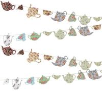 RKMYTR Vintage Tea Cup Floral Garland Bunting Banner Decorations - Elegant Vintage Banner for Alice in Wonderland Parties, Tea party, Weddings