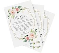 RKMYTR Wedding Thank You Cards & Favours - White Floral Elegant A6 Stationery (50pcs) for Weddings & Baby Shower Events, Guest Invitations with Souvenirs (Pack of 50