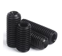 10pcs 2-56 4-40 6-32 10-24 1/4 5/16 3/8 1/2 5/8 3/16 Black Steel Hex Socket Headless Set Grub Screw(2 16-24,3/16")