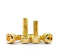 RKODRSMG 10PCS Titanium Plating Gold M2 M2.5 M3 M4 M5 M6 L=4-30mm 12.9 Grade Screw DIN912 Hexagon Hex Socket Head Cap Bolt(Titanium Gold 30mm,M5)