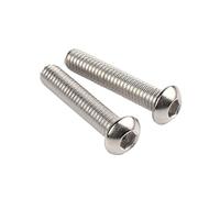 RKODRSMG 20/30pcs M4 M5 Length 5-80mm 304 Stainless Steel Round Head Hexagon Socket Screw Pan Head Bolt Half Round Cup Mushroom Head Screw(10mm,M5 (20Pcs))