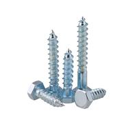 RKODRSMG 20pcs M6 M8 M10 Lenht 20-50mm Hexagon Head Self Tapping Screw DIN571 Zincing External Hex Head Cap Tapping Wood Screws Full Thread(40mm,M10)