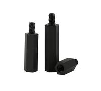 RKODRSMG 50/100pcs M3 M4 Single Nylon Post Black Single Hex Nylon Stud(100PCS,M4x15)