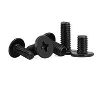 RKODRSMG 50pcs M1.6 M2 M2.5 M3 Lenght 2-20mm Black 304 Stainless Steel Cross Phillips Ultra Thin Flat Wafer Head Screw Bolt Laptop(3mm,50pcs M1.6)