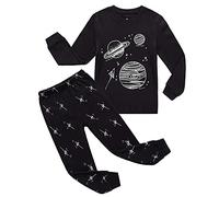 RKOIAN Boys Girls Pyjamas Sets Toddler Space Glow in The Dark Pjs Cotton 2 Piece Long Sleeve Nightwear for Kids 2-10 Years (Glow in The Dark Space, 8-9 Years)