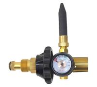 Rkshgw Brass Balloon Regulator for 0-3000 PSI CGA580 Valve System | 0-3000 PSI capacity with clear gauge and rotatable rubber handle; ideal for party planners and balloon decorators.