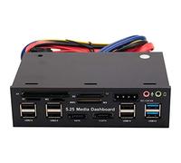 Rkshgw USB Front Panel Hub 5.25 USB 3.0/2.0 E-SATA Audio Multi Card Reader | LED indicators show power and drive activity at a glance, while the front panel remains stable during high speed transfers.