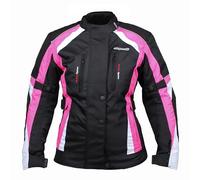 RKsports 747 Ladies WATERPROOF MOTORCYCLE MOTORBIKE JACKET BLACK CE ARMORS (12, Pink)