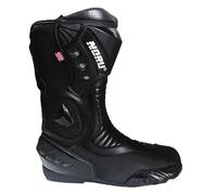 RKsports New Noru race Motorcycle Black white Leather Sports Race Boots (11 UK, Black, numeric_11)