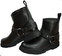 RKsports SHORT LEATHER TOURING CRUISER MOTORBIKE MOTORCYCLE LADIES KIDS MENS BOOTS (UK 8)