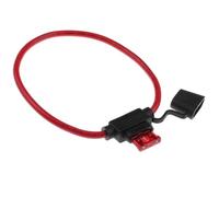 RKURCK 1 PCS 12V 10 Gauge Inline Fuse Holder with 10 AMP ATC Blade Fuses,Tinned Copper Wire Fuse Holder for Car Truck Boat Motorcycle