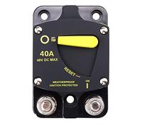 RKURCK 12V - 48V DC 40 Amp Surface Mount & Panel Mount Circuit Breakers with Yellow Manual Reset Button Waterproof 40A