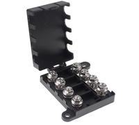 RKURCK 4 Way Fuse Holder for AMI/MIDI Mini ANL Fuses, Car Inline Fuse Box Distribution Block with M5 Nut for Car Truck Automotive Vehicle Current Circuit Protection