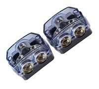 RKURCK Power Distribution Block, 1x0GA In 2x0GA Out, 2 Way Car Audio Stereo Amp Distribution Connecting Block for Audio Splitter 2 Pcs (1x0 In+2x0 Out)