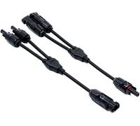 RKURCK Solar Connector Y Branch 1 to 2 3-Way Connector Adapter Splitter Combiner Parallel Adapter Cable Wire Plug Tool Kit for Solar Panel 1 Pair（M/FF and F/MM）