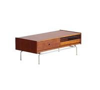 RKVXCJHDR Coffee Tables 120x55x42cm Solid Wood Tea Table Medieval Style Living Room Small Side Japanese Apartment Furniture Stainless Steel Retro Simple Coffee Tables For Living Room