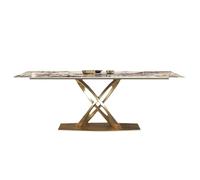 RKVXCJHDR Dinning Table Modern Simple Light Luxury Dining Table Small Apartment Bright Rock Plate Dining Table Kitchen Dining Table(140x80x75cm)