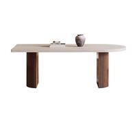 RKVXCJHDR Dinning Table Rock Plate Dining Table Retro Wooden Dining Table Rectangular Small Household Walnut Color Table Kitchen Dining Table(200x80x75cm)