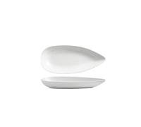 RKVXCJHDR Plates for Kitchen 12-inch Pure White Ceramic Oval Plate Household Simple Appetizer Salad Leaf Special-Shaped Hotel Plate for Eating(14 in)