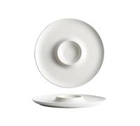 RKVXCJHDR Plates for Kitchen 9.5-inch Brushed White Thick Soup Creative Noodles Hotel Service Breakfast Tableware Dish Volcano Plate Restaurant Dessert Plate for Eating(12 in)