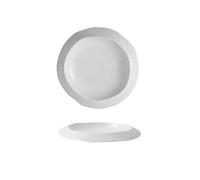 RKVXCJHDR Plates for Kitchen 9.5-inch Ceramic Irregular Western Dinner Plate Soup Dish Hotel Restaurant Tableware Commercial Creative Deep Salad Plate for Eating(12 in)