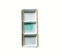 RKVXCJHDR Plates for Kitchen Divided Small Plate Dish Ceramic Dipping Dish Sauce Dish Separated Dinner Plate Flavor Dish Japanese Commercial Tableware Plate for Eating(A)