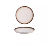 RKVXCJHDR Plates for Kitchen Japanese-Style Household Black Ceramic Creative Western-Style Knife and Fork Dinner Plate Steak Plate Pasta Plate Tableware Plate for Eating(B,M)