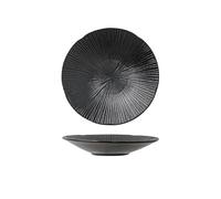 RKVXCJHDR Plates for Kitchen Matte Line Patterned Ceramic Plate Salad Plate Pasta Dish Serving Plate Soup Plates Cuisine Tableware Plate for Eating(A)