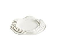 RKVXCJHDR Plates for Kitchen White Special-Shaped Cold Dish Plate Ceramic Artistic Conception Special Hotel Tableware Western Steak Pasta Plate for Eating(11.8 in)