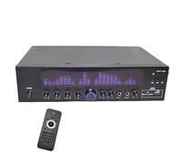 RKXKJ 400w Stereo Power Audio Amplifier, 2.0 Channel Audio Receiver, With Spectrum Display+Volume Knob, Eq Adjustment, Three-Way Microphone Input, Usb Port, For Home Theater Speakers, Studio