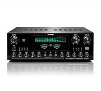 RKXKJ 7.1 Channel Stereo Audio Amplifier, Home Audio Receiver, AV Receiver, with Bluetooth 6.0, Optical/Coaxial/USB Input, Mic Inputs, Karaoke, Adjustable Volume, for Home Theater Speakers
