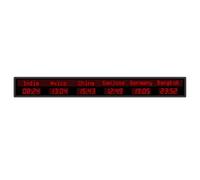 RKXKJ Led World Time Clock, Cities World Time Zones Clock, 12/24 Hours, Brightness Adjustable, City Can Be Changed, For Multinational Enterprises Hotels Office 6