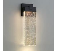 RKYRRKI 18 W LED Outdoor Waterproof Wall Lights Black Square Crystal Light Super Bright Outdoor Wall Lamps Patio Balcony Terrace Villa Entry Gate Wall Sconce